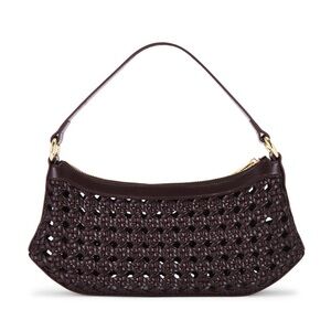 JW PEI Dark Brown Woven Shoulder Bag